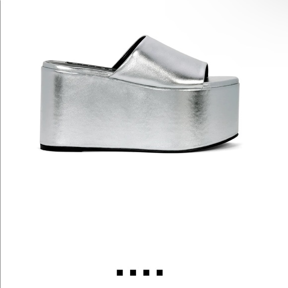 Simon Miller Silver Platform Wedge Sandals - Picture 1 of 7